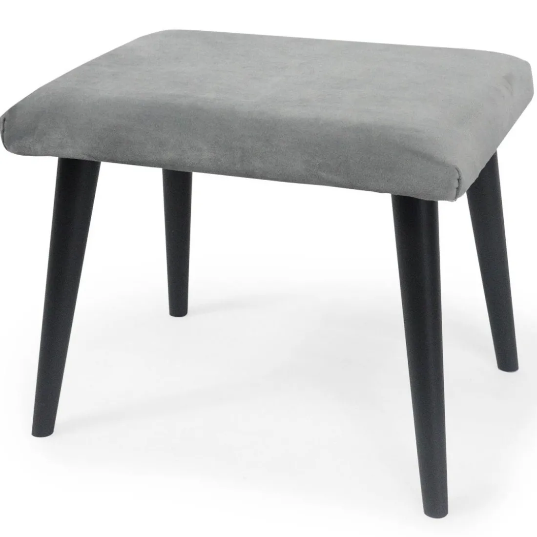 Fauteuil avec pouf en Velours Argent SHEEP