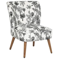 Fauteuil bois et hévéa noir et blanc