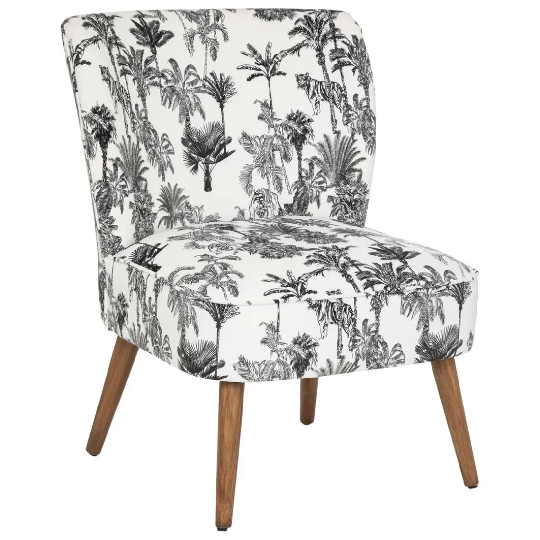 Fauteuil bois et hévéa noir et blanc