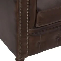 Fauteuil Chester marron en cuir