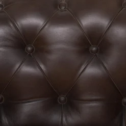 Fauteuil Chester marron en cuir