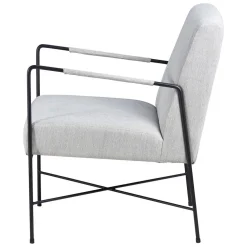Fauteuil chevron gris pieds métal