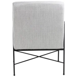 Fauteuil chevron gris pieds métal