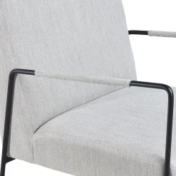 Fauteuil chevron gris pieds métal