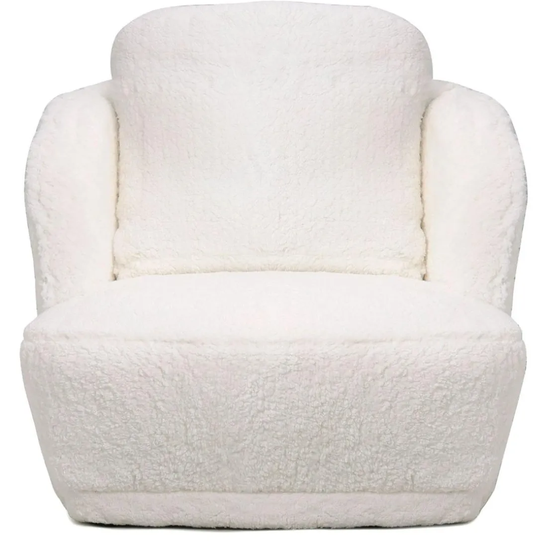 Fauteuil cosy Furdol Tissu Effet peau de mouton Crème
