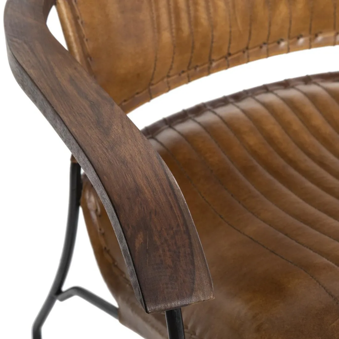 Fauteuil Cuir HOPER Cognac