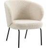 Fauteuil de Salon avec Pieds en Métal BERGEN - Noir et Blanc