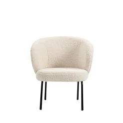 Fauteuil de Salon avec Pieds en Métal BERGEN - Noir et Blanc