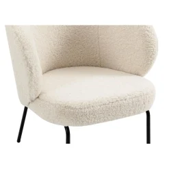 Fauteuil de Salon avec Pieds en Métal BERGEN - Noir et Blanc