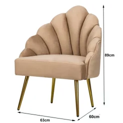 Fauteuil de Salon Design Pieds Métal BOLGE-BEIGE