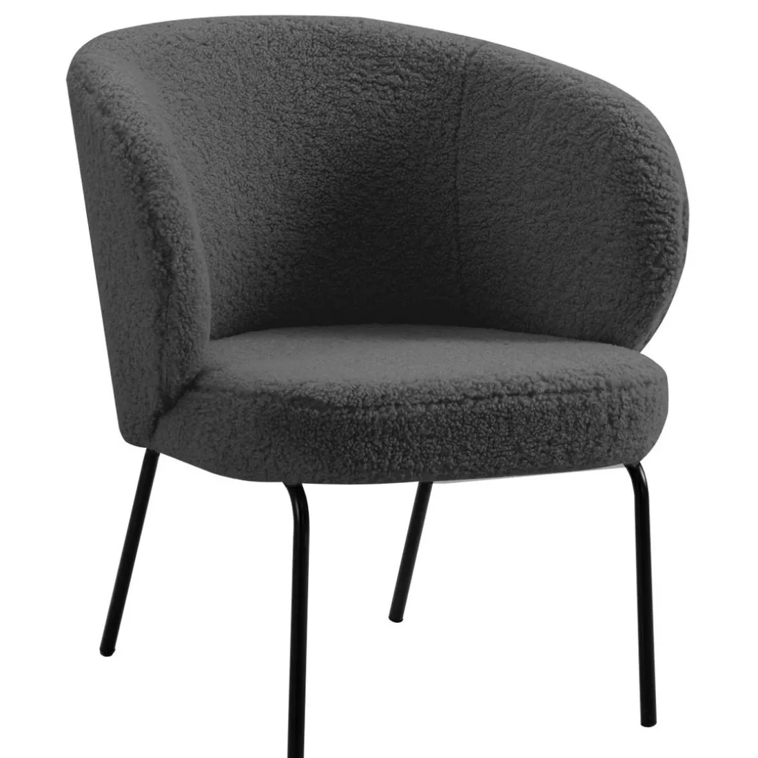 Fauteuil de salon design scandinave en Laine gris