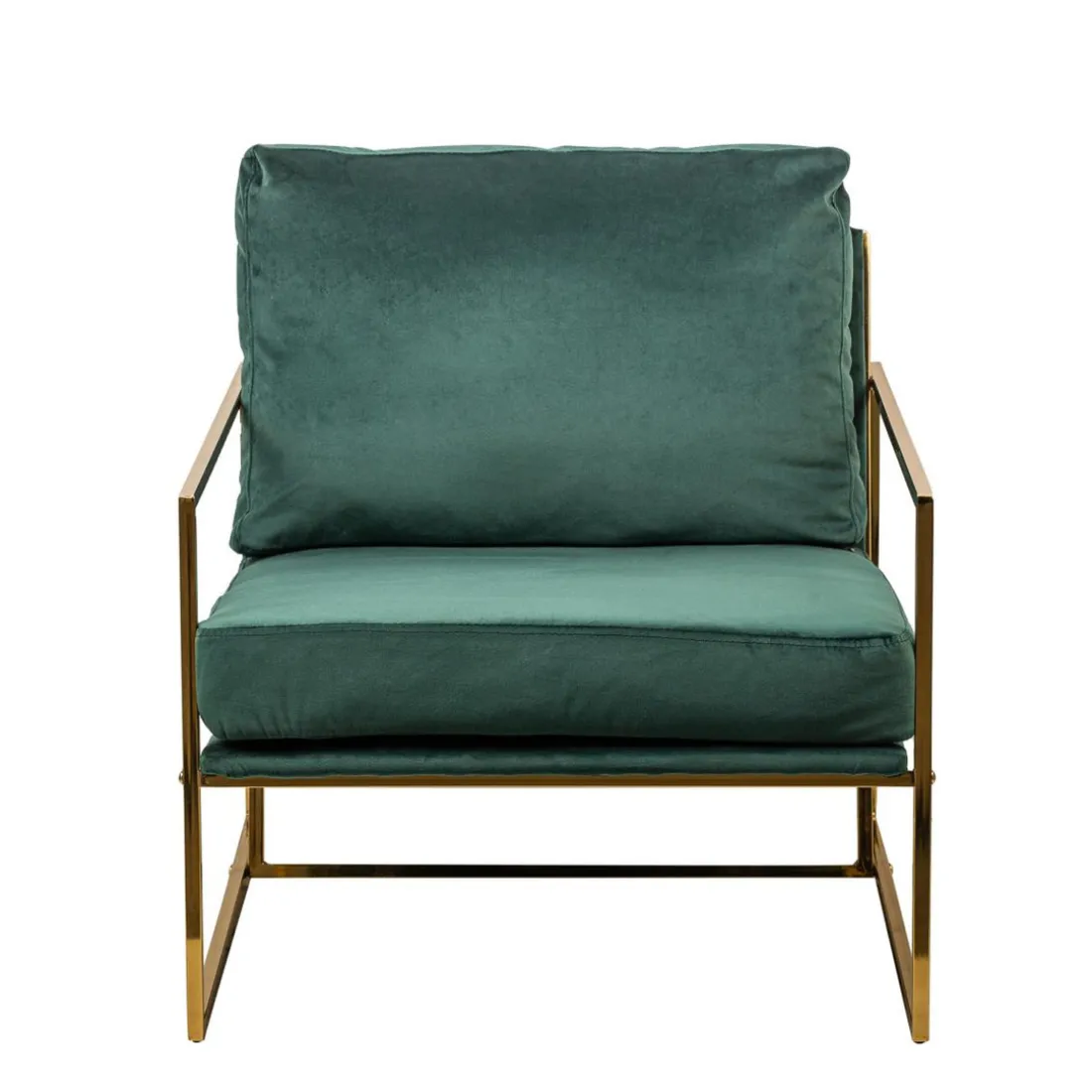 Fauteuil de Salon Design Vert Pieds Metal