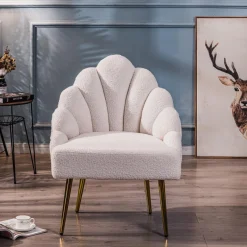 Fauteuil de Salon Design Pieds Metal BOLGE-BLANC