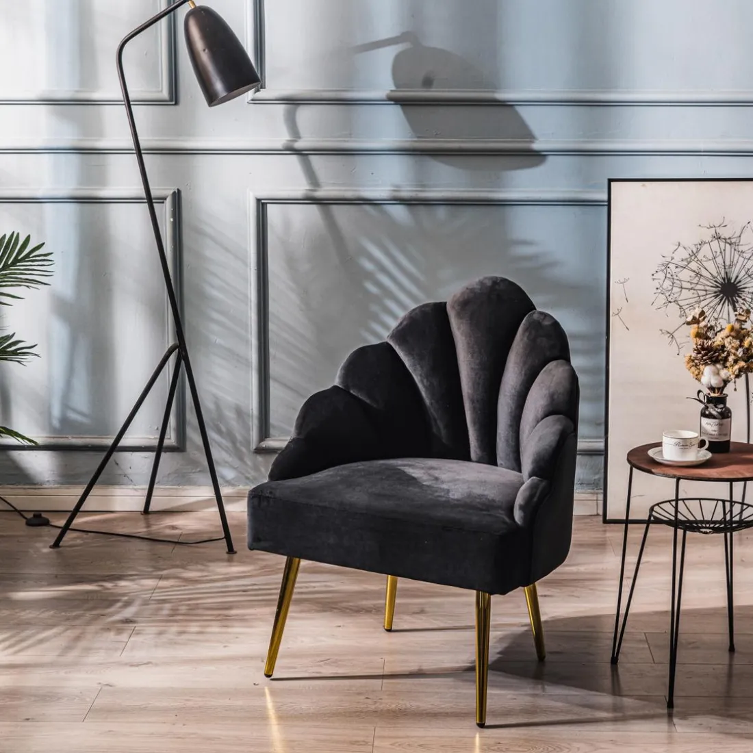 Fauteuil de Salon Design Pieds Metal BOLGE-NOIR