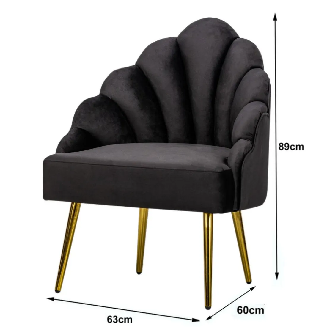 Fauteuil de Salon Design Pieds Metal BOLGE-NOIR