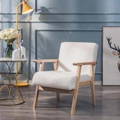 Fauteuil de Salon Scandinave avec Structure Bois LOUIS-BLANC