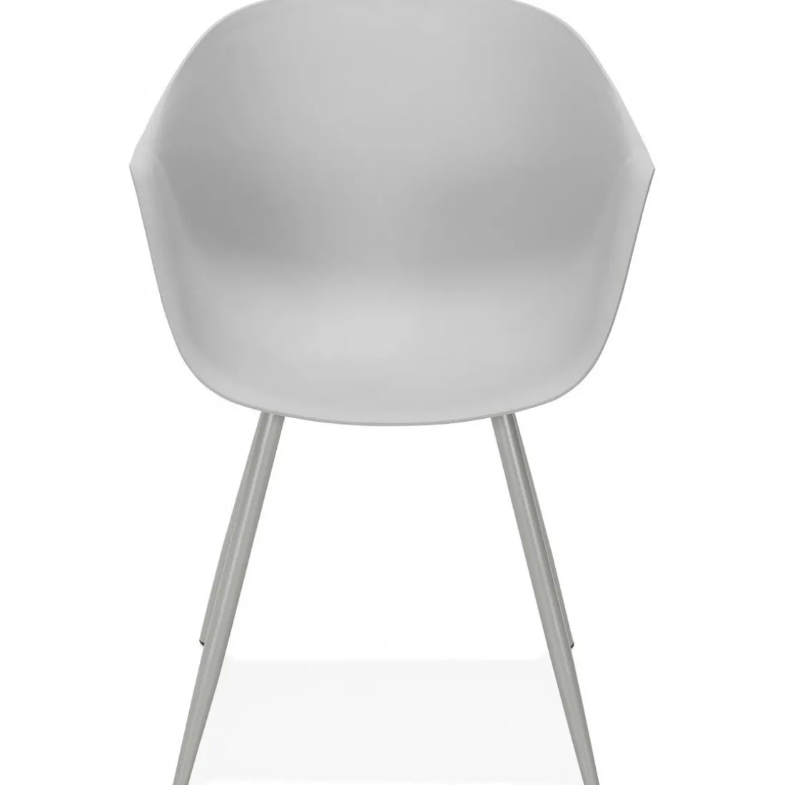 Fauteuil Design Gris Accoudoirs Arrondi Piétement Gris DERBY