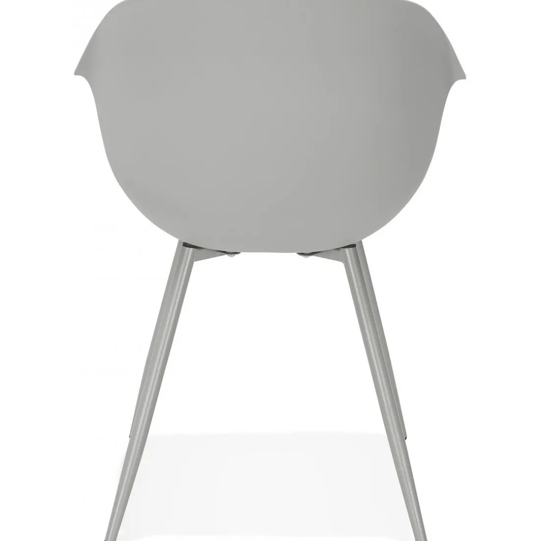 Fauteuil Design Gris Accoudoirs Arrondi Piétement Gris DERBY
