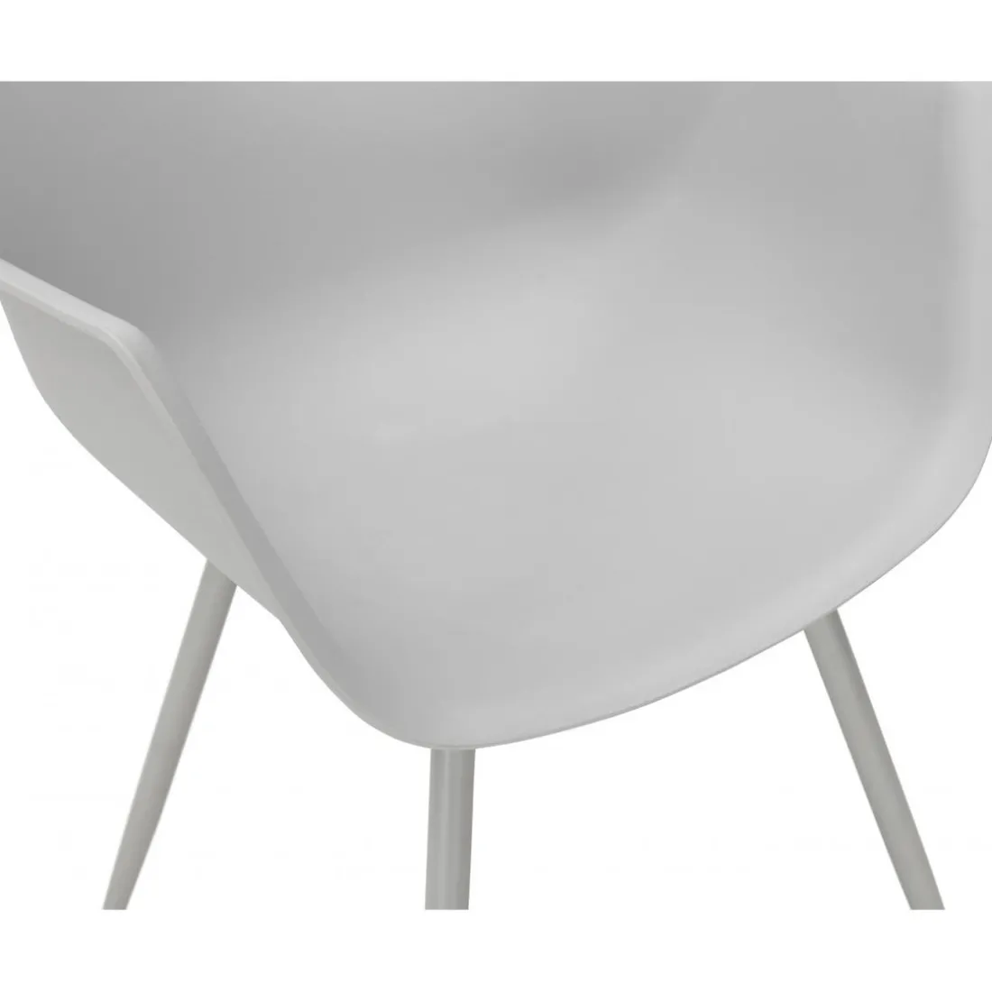 Fauteuil Design Gris Accoudoirs Arrondi Piétement Gris DERBY