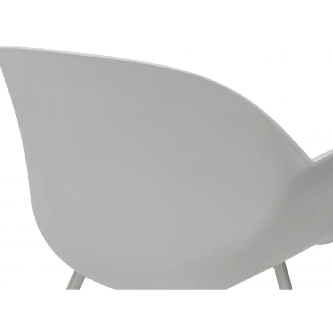 Fauteuil Design Gris Accoudoirs Arrondi Piétement Gris DERBY