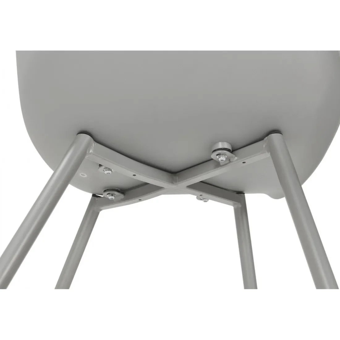 Fauteuil Design Gris Accoudoirs Arrondi Piétement Gris DERBY