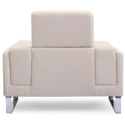 Fauteuil Design Tissu Beige BATO
