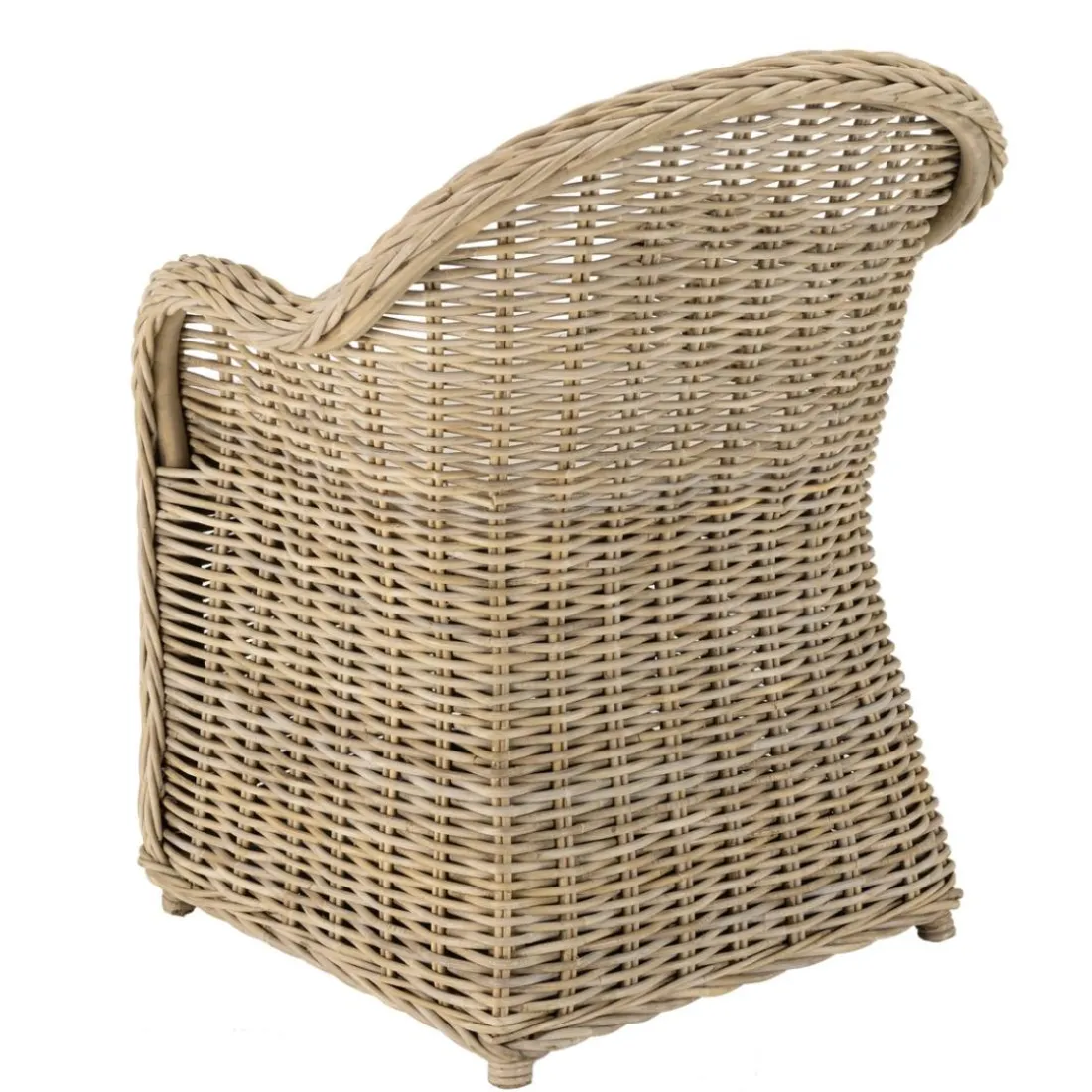 Fauteuil en kubu avec coussin d'assise blanc KALLY