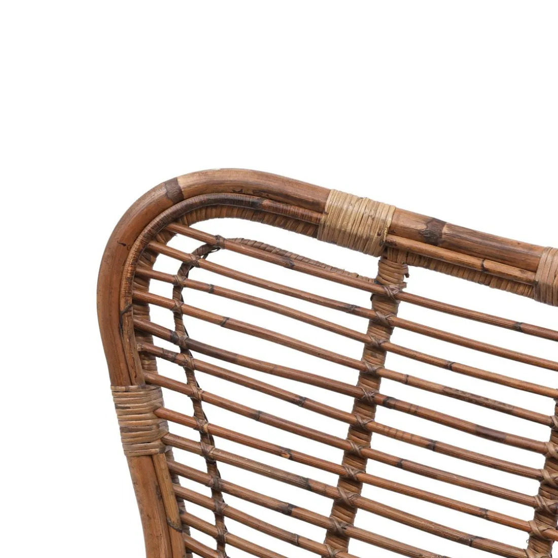 Fauteuil en Metal et Rotin Naturel Marron JAKARTA