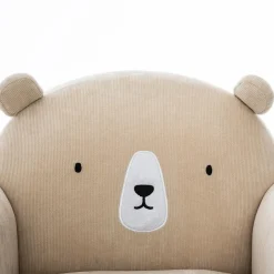 Fauteuil enfant forme animal oreilles ours, beige
