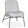 Fauteuil moderne Gauguin Bois et Tissu Gris clair