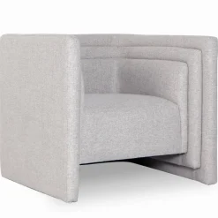 Fauteuil moderne style cubique Fredonia Tissu Gris