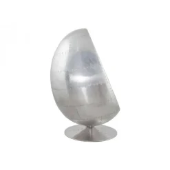 Fauteuil Oeuf Aluminium et simili Marron Carlingue AMHERST