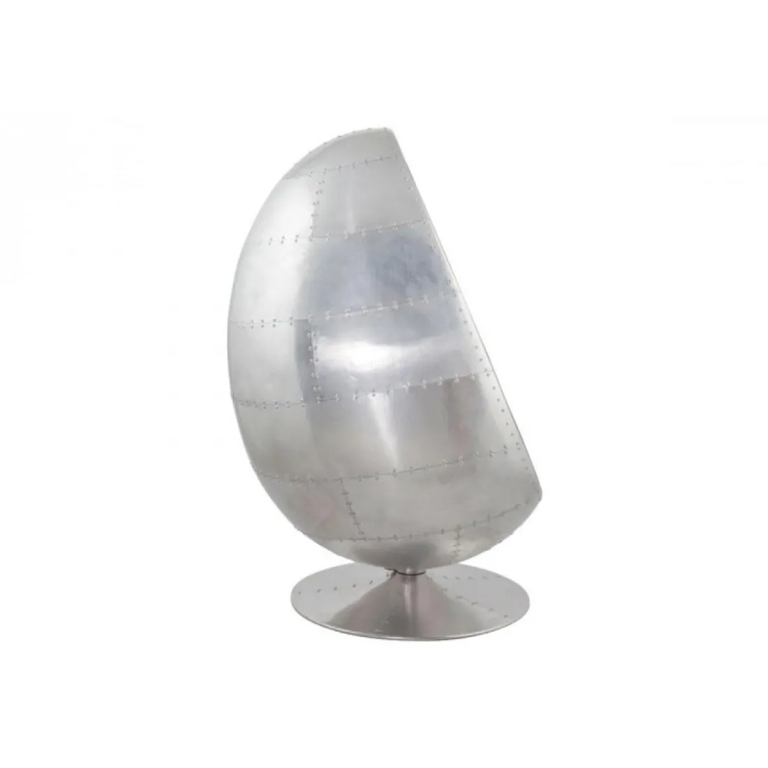 Fauteuil Oeuf Aluminium et simili Marron Carlingue AMHERST