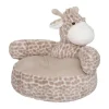 Fauteuil peluche girafe gris