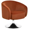 Fauteuil pivotant velours ambre EDITH