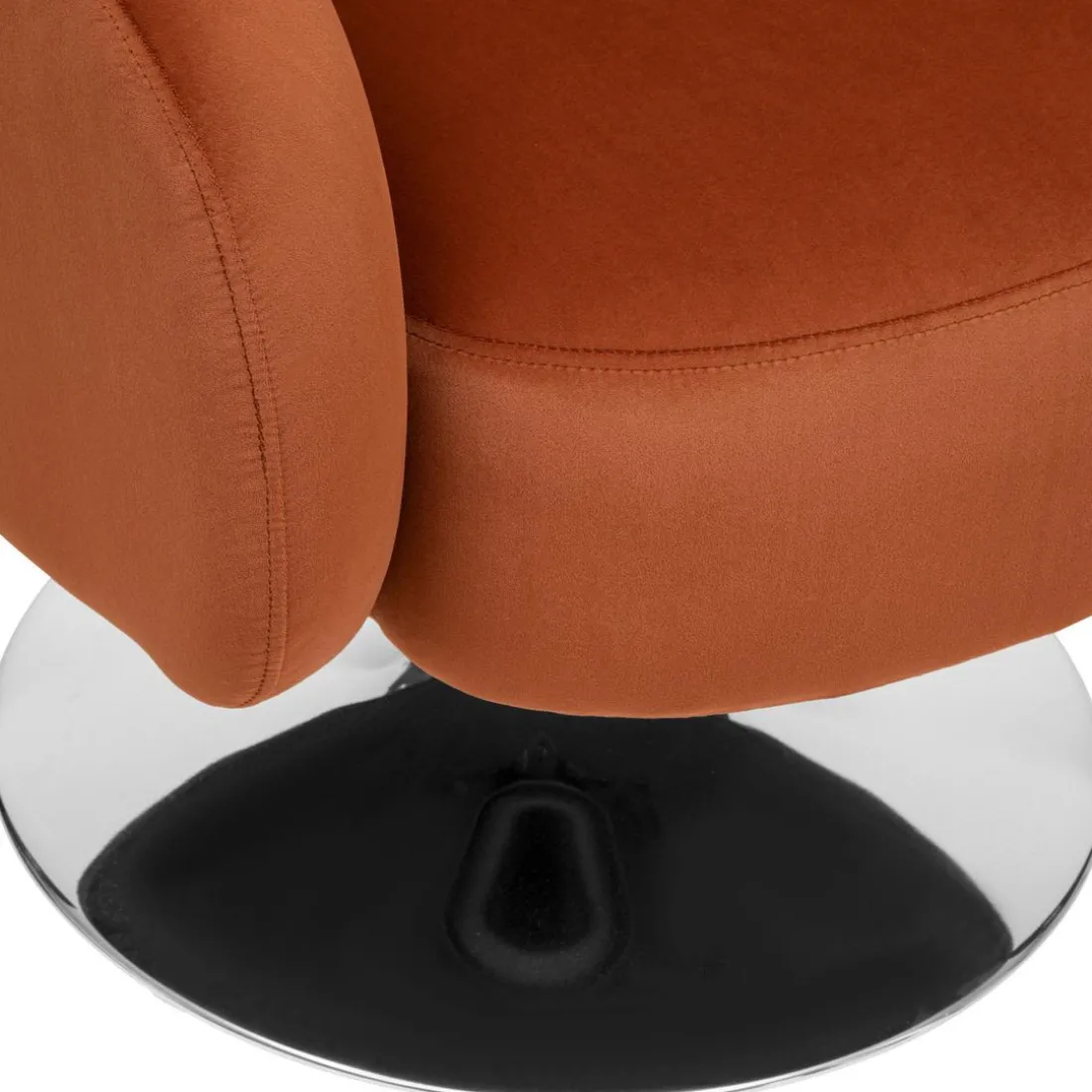 Fauteuil pivotant velours ambre EDITH