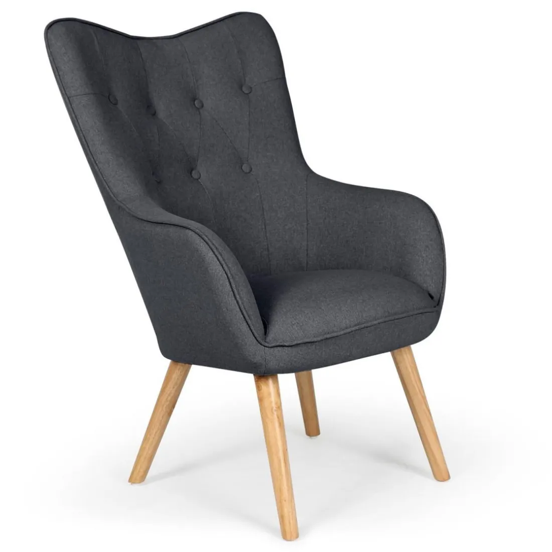Fauteuil scandinave KLARYS Tissu Gris foncé