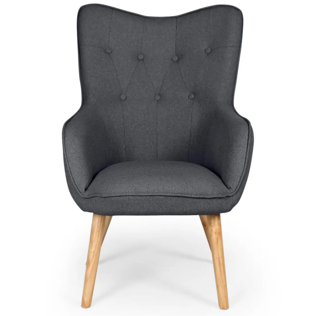 Fauteuil scandinave KLARYS Tissu Gris foncé