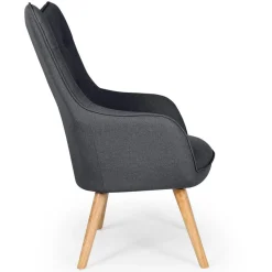 Fauteuil scandinave KLARYS Tissu Gris foncé