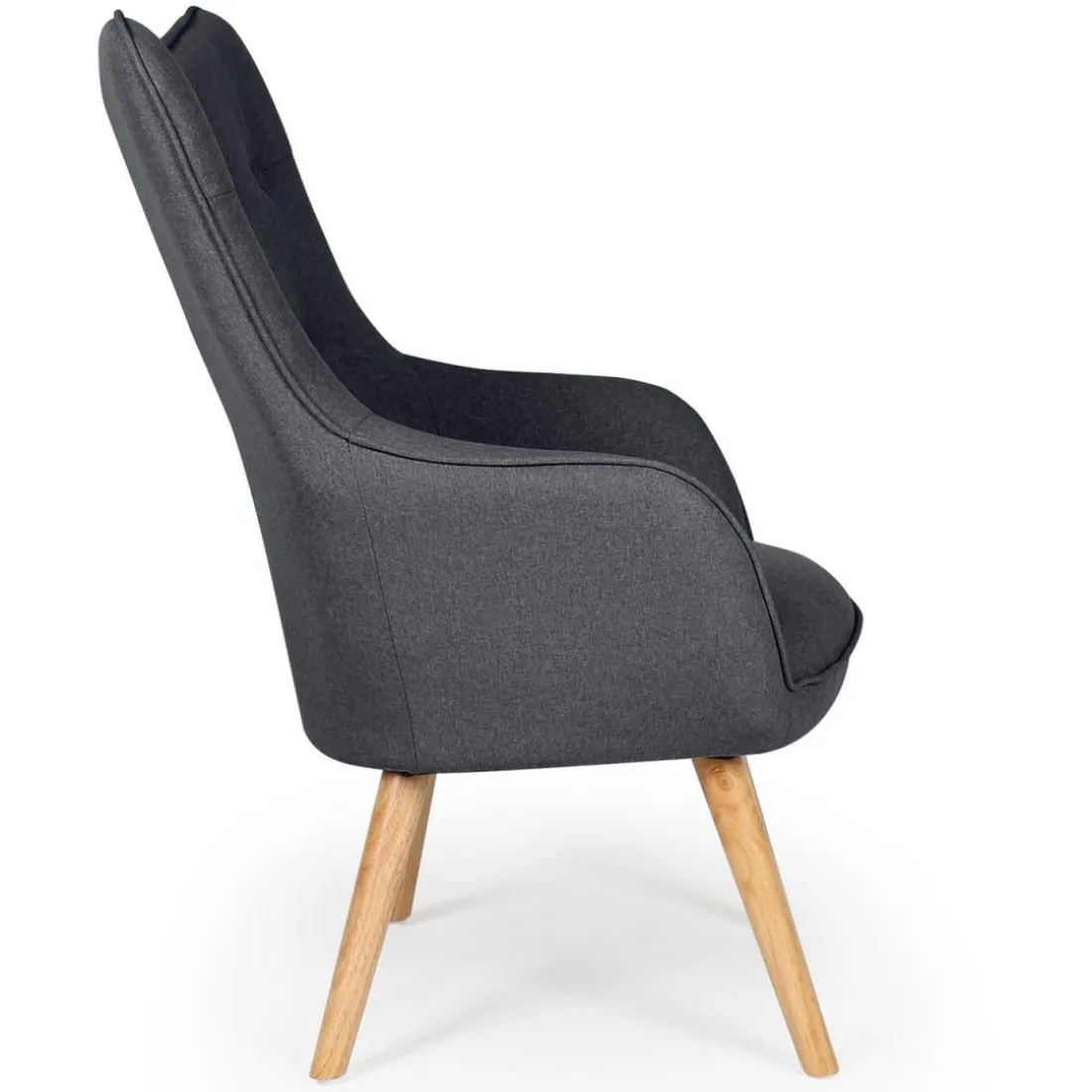 Fauteuil scandinave KLARYS Tissu Gris foncé