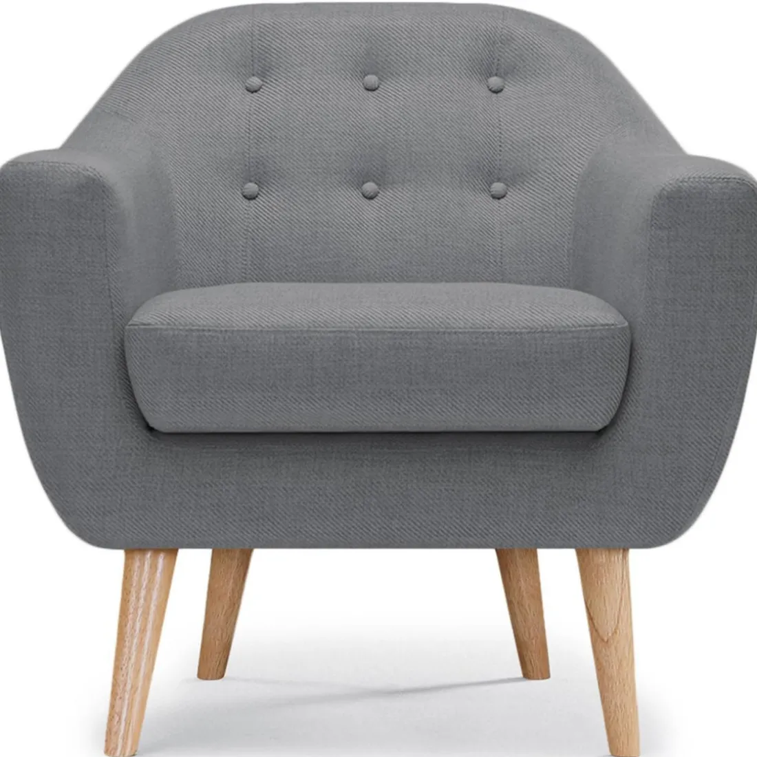 Fauteuil Scandinave Tissu Gris OLAF