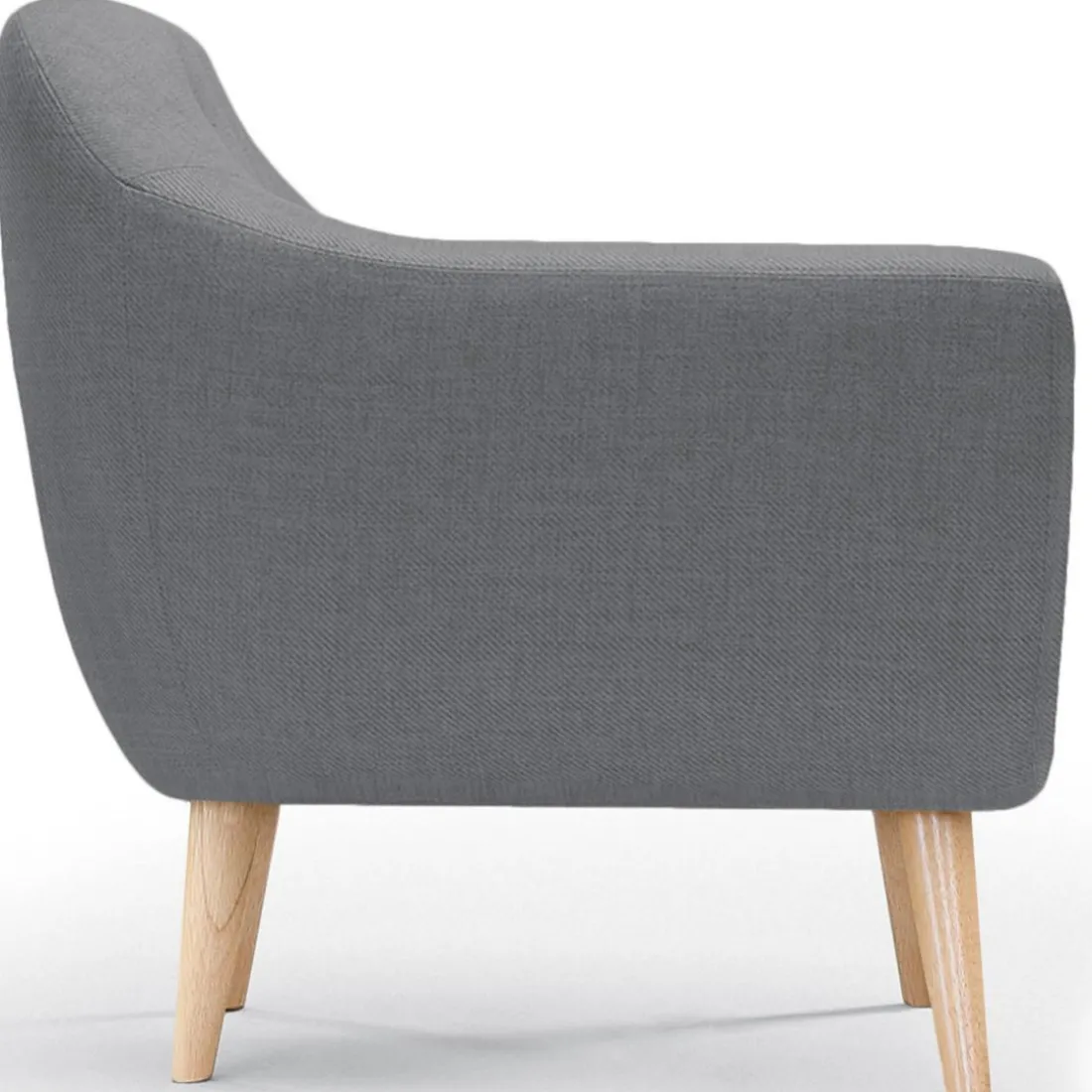 Fauteuil Scandinave Tissu Gris OLAF