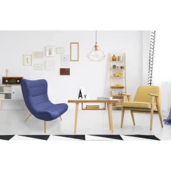 Fauteuil scandinave Tissu Bleu