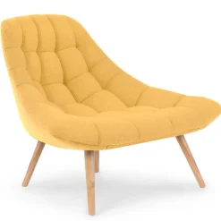 Fauteuil Scandinave Tissu Jaune FOLLEY
