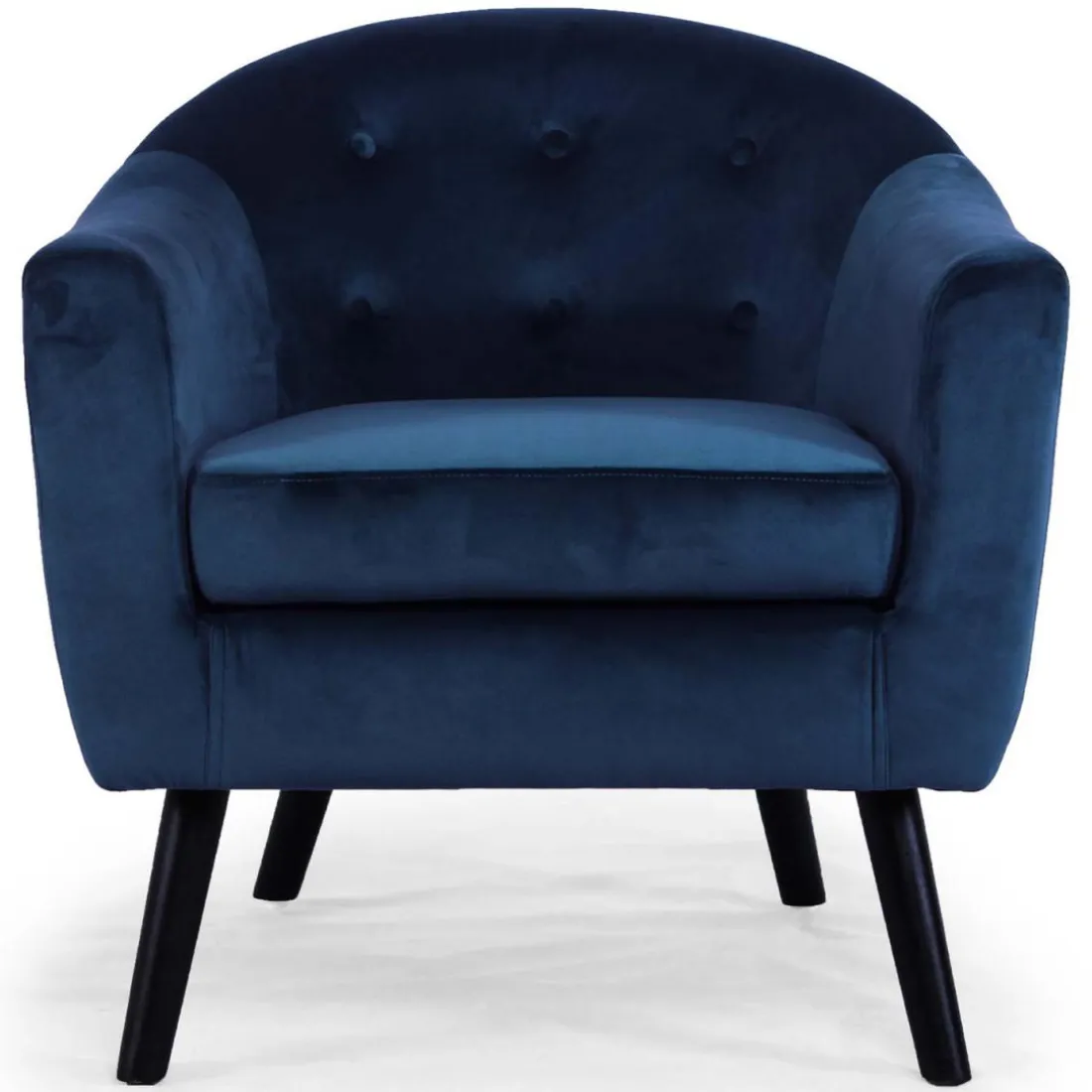 Fauteuil Scandinave Velours Bleu OLAF