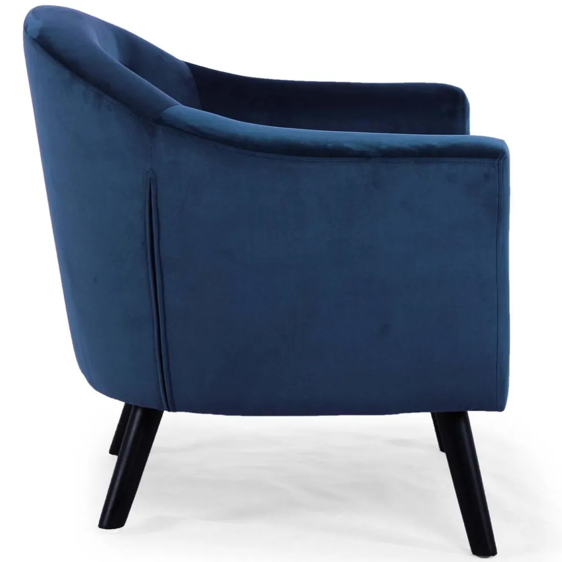 Fauteuil Scandinave Velours Bleu OLAF