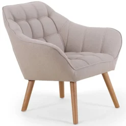 Fauteuil Scandinave Zentao Tissu Beige