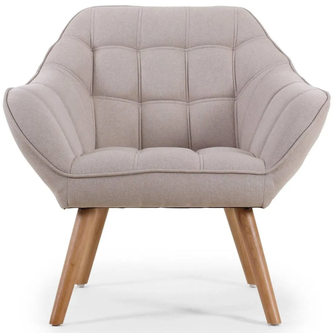 Fauteuil Scandinave Zentao Tissu Beige