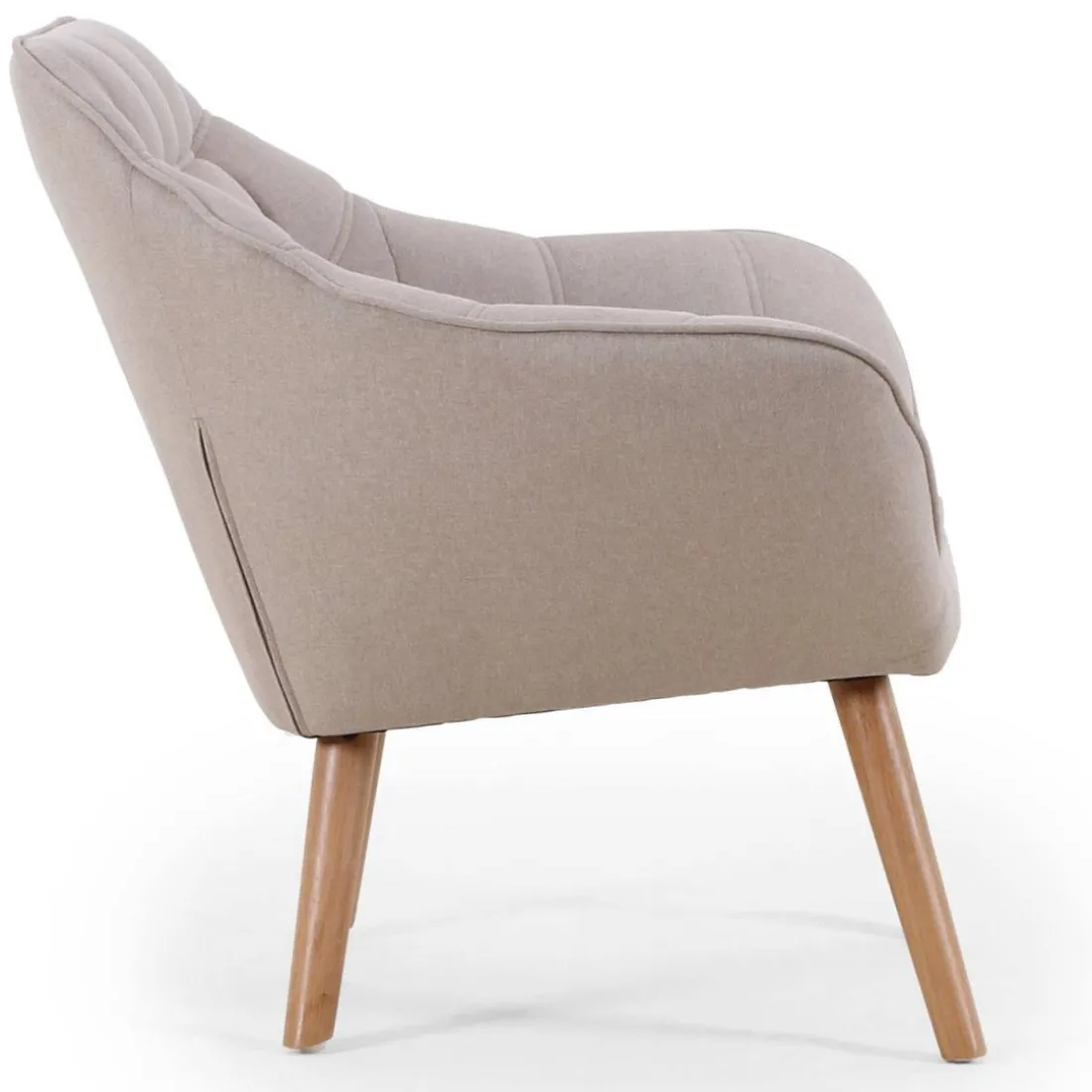 Fauteuil Scandinave Zentao Tissu Beige