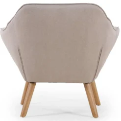 Fauteuil Scandinave Zentao Tissu Beige
